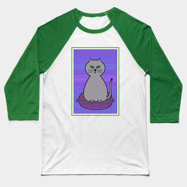 Serious cat Baseball T-Shirt by Sinmara